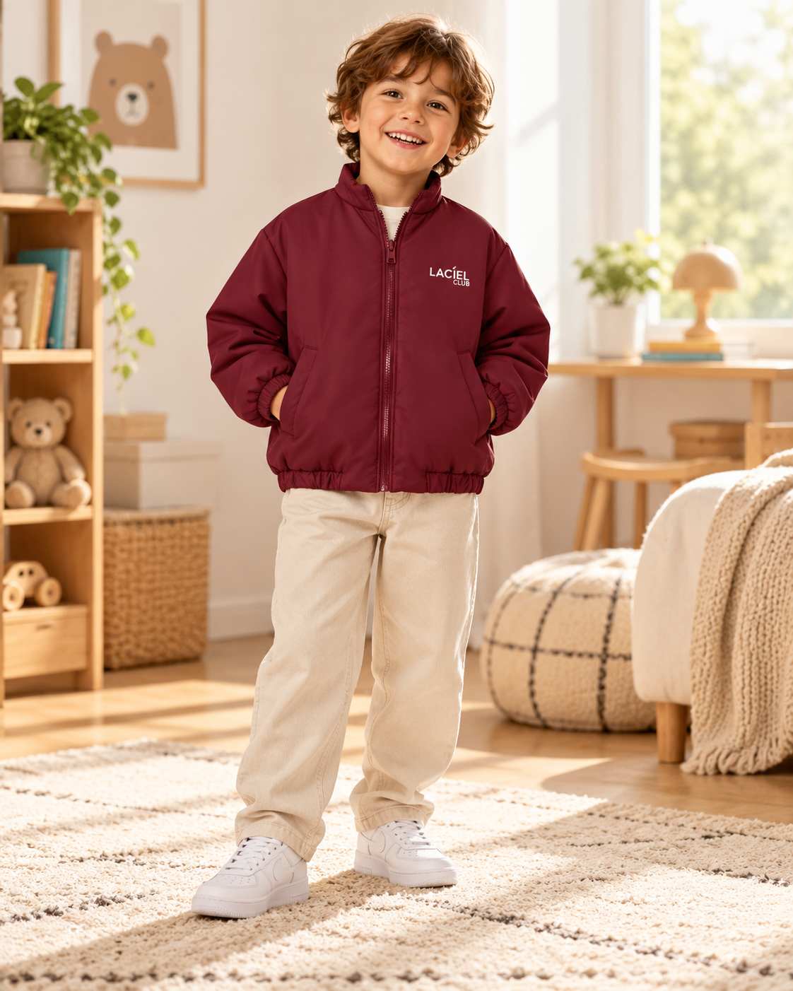 Çocuk mont Bordo kolej model