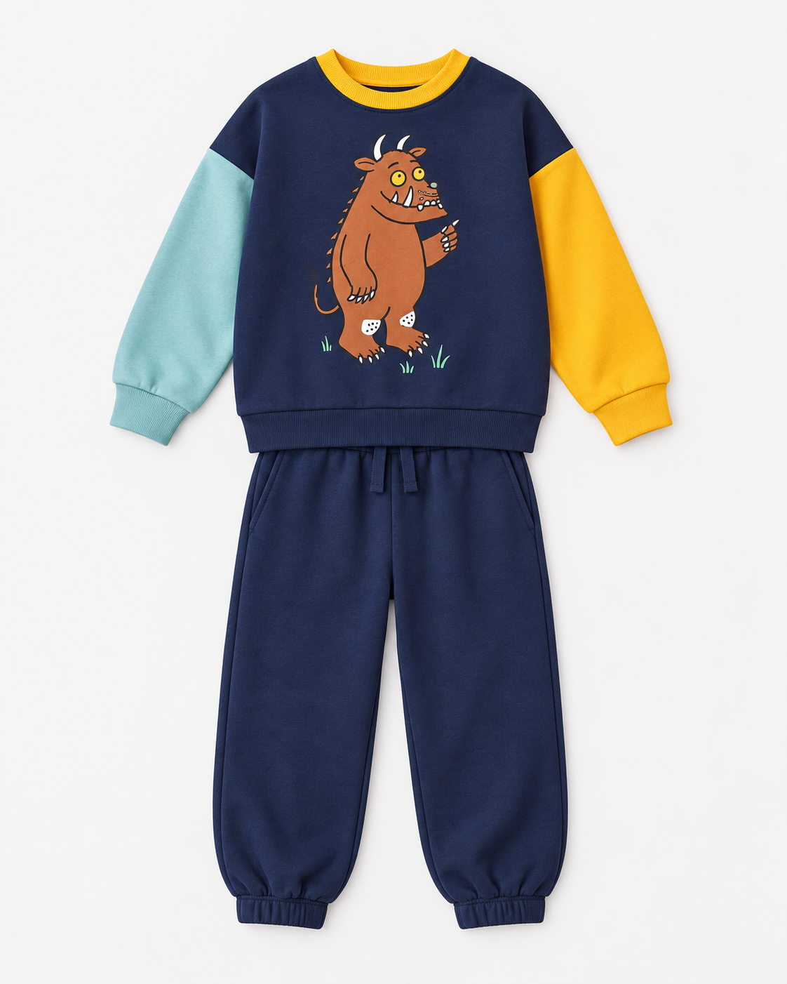 Erkek Çocuk Baskılı Sweatshirt Eşofman Takımı Pamuklu